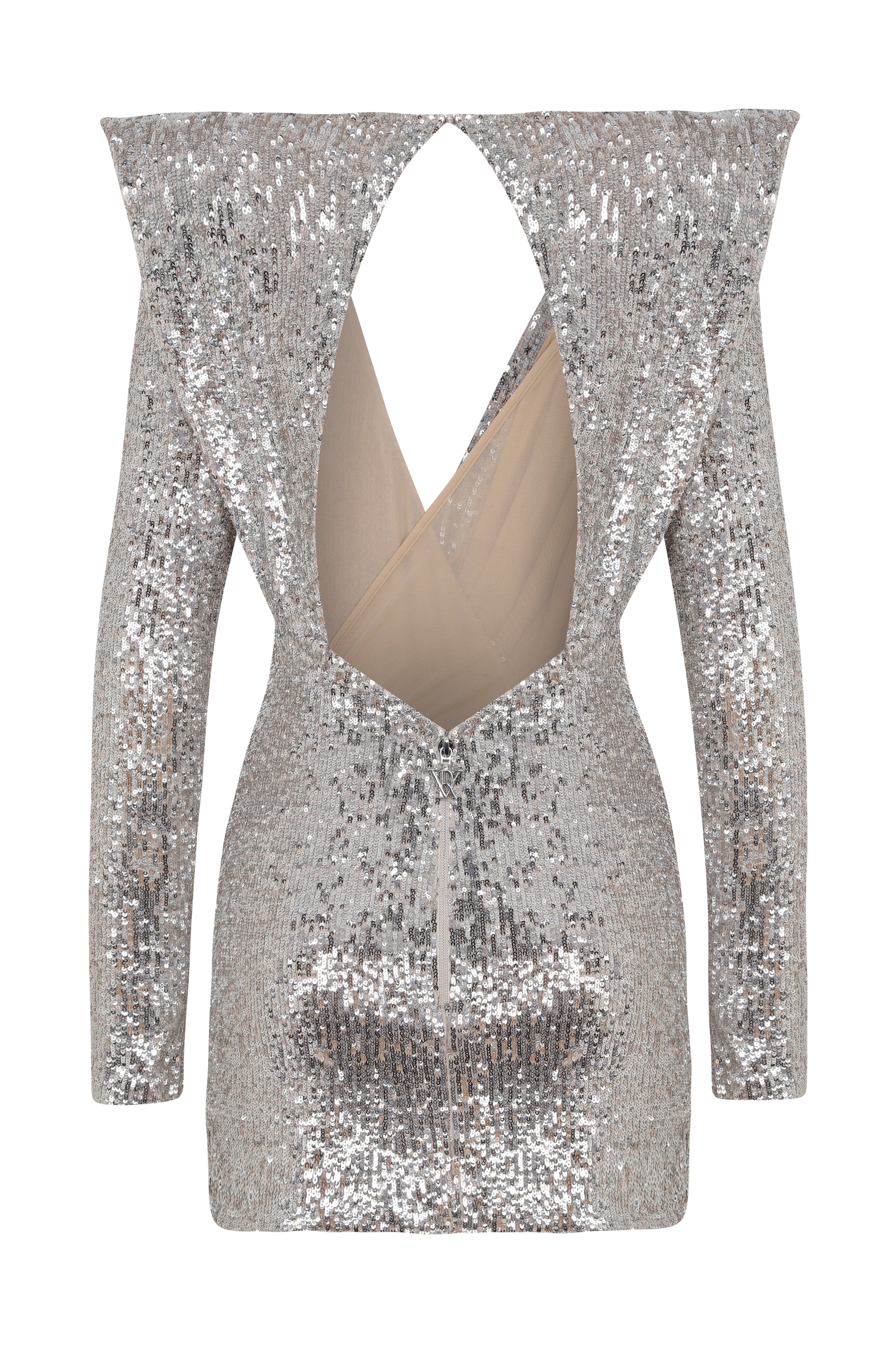 raisa vanessa sequin mini dress Sequined Halter Neck Mini Dress With Cutout Details RAISA VANESSA INT