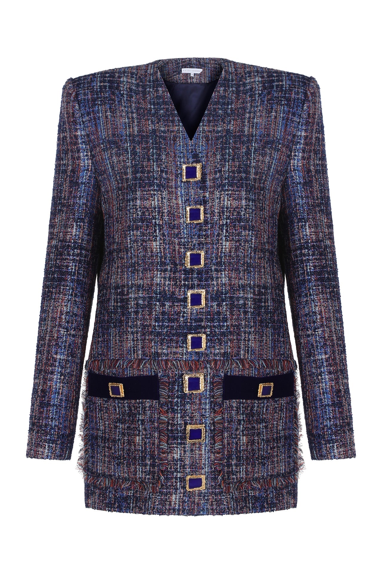 Tweed Mini Jacket Dress with Gold Buckles – RAISA VANESSA INT