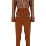 V-Neck Sequin Jumpsuit