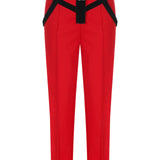 High Waist Trousers with Gold Buckles