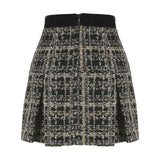 Tweed Skirt with Gold Buckles