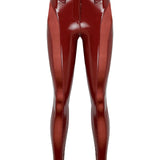 Patent Leather Tights with Gold Buckles