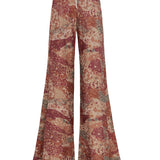 High Waist Ethnic Patterned Straight Cut Pants