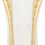 Sleeveless Top with Gold Metal Embroidery