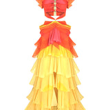 Ruffled Maxi Dress with Cutout Dress