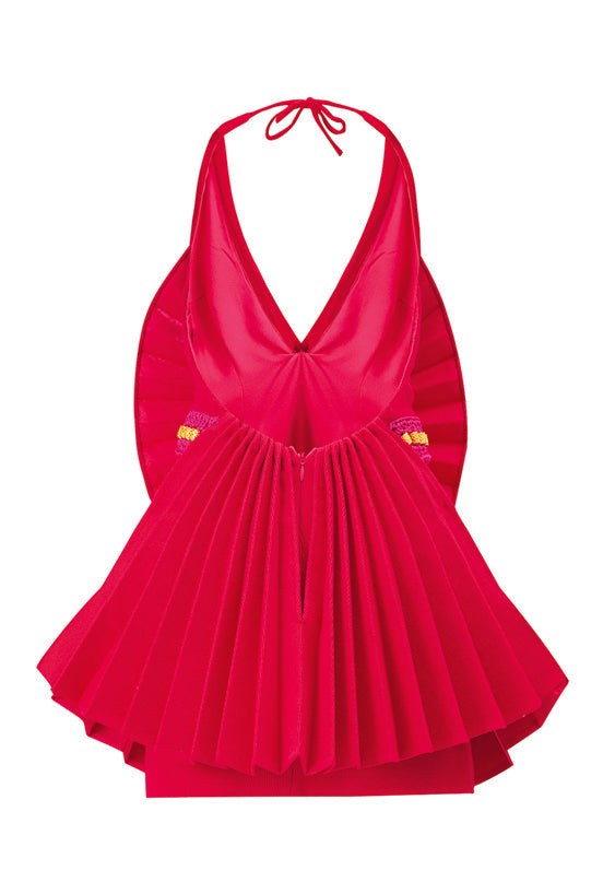 raisa vanessa tiered halterneck mini dress Halter Neck Hand Embroidered Sequined Chiffon Mini Dress RAISA VANESSA INT