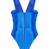 V-Neck Swimsuit with Cutout Details