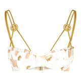 Printed Crop Top with Gold Buckles