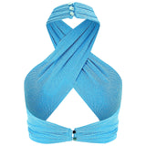 Tie Neck Crossed Top