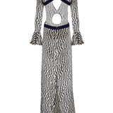 Long Sleeve Cutout Detailed Maxi Dress