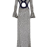 Long Sleeve Cutout Detailed Maxi Dress