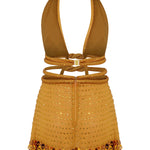 raisa vanessa tiered halterneck mini dress Crystal Embellished Halter Neck Mini Dress RAISA VANESSA INT