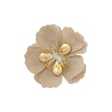 Linen Flower With Gold Detail