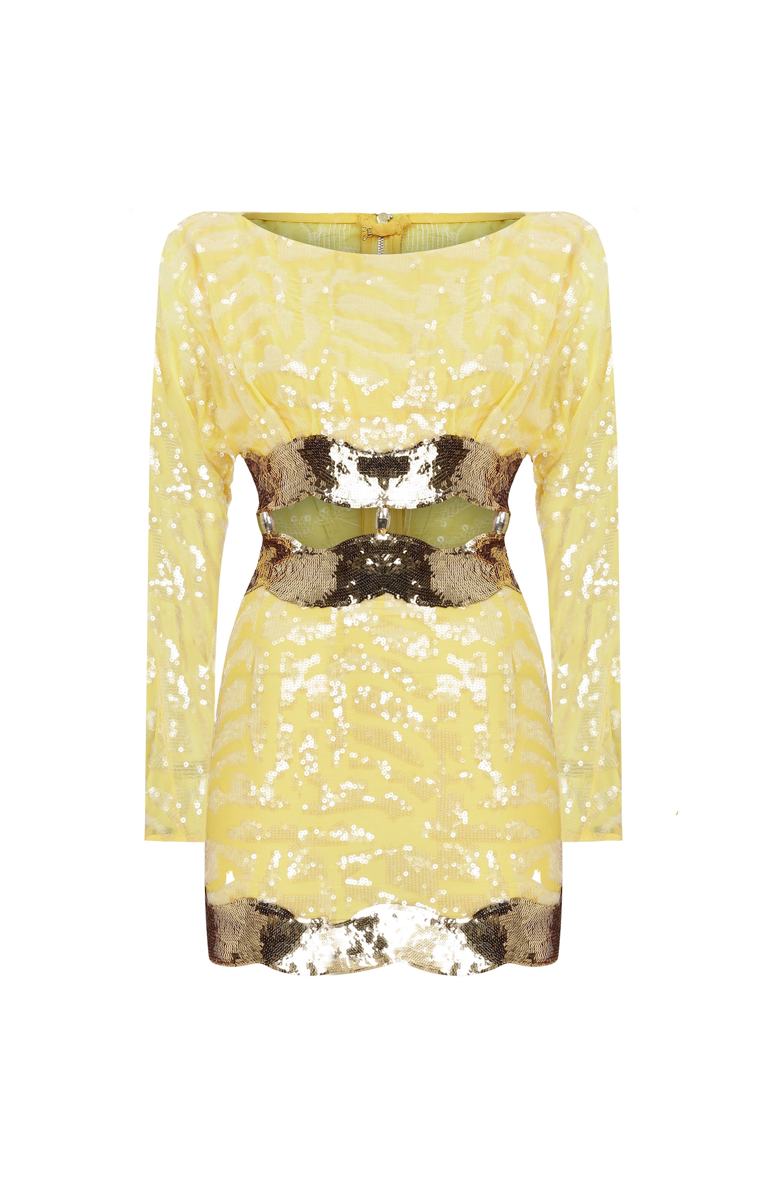 raisa vanessa sequin mini dress Sequined Halter Neck Mini Dress With Cutout Details RAISA VANESSA INT