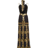 Black Gold Detailed Maxi Dress